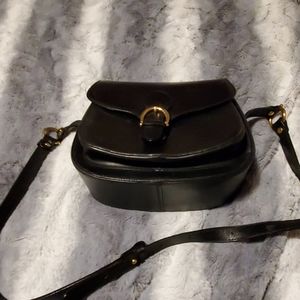 black leather purse